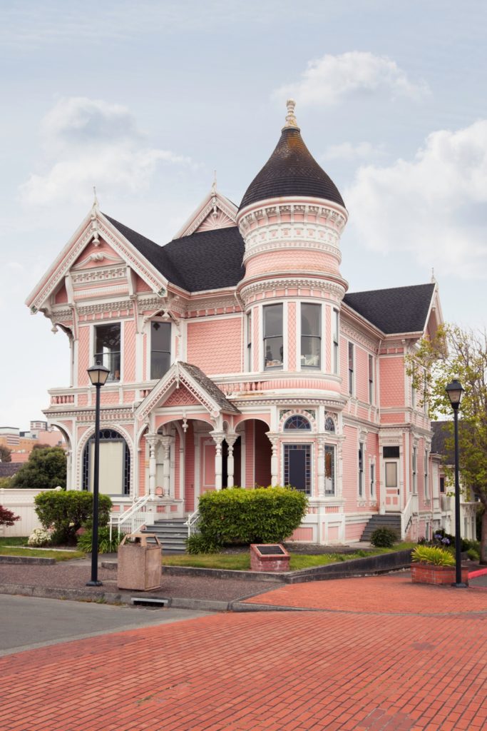Elegant pink Victorian mansion